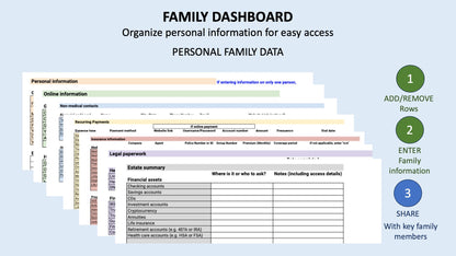 Life Dashboard (Excel or Google Sheets)